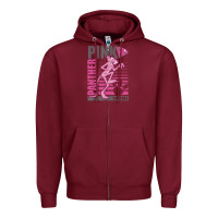 Burgundy Pink Panther Zipper Hoodie - ArtMosaic