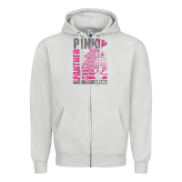 Dove Grey Pink Panther Zipper Hoodie - ArtMosaic