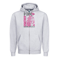 Heather Grey Pink Panther Zipper Hoodie - ArtMosaic