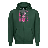 Sports Green Pink Panther Zipper Hoodie - ArtMosaic