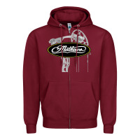 Burgundy sport mathews concert Zipper Hoodie - ArtMosaic