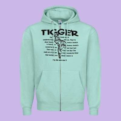 Tigger If The Only One Zipper Hoodie Designed By Artmosaic