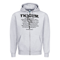 Heather Grey tigger if the only one Zipper Hoodie - ArtMosaic