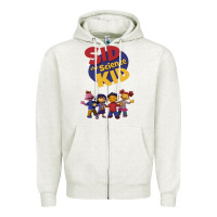 Oatmeal Heather Sid The Science Kid boyfriend Zipper Hoodie - ArtMosaic