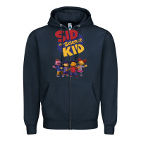 Navy Sid The Science Kid boyfriend Zipper Hoodie - ArtMosaic