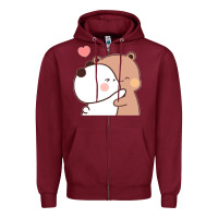 Burgundy Bubu Dudu Zipper Hoodie - ArtMosaic