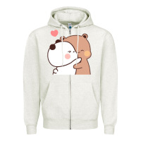 Oatmeal Heather Bubu Dudu Zipper Hoodie - ArtMosaic