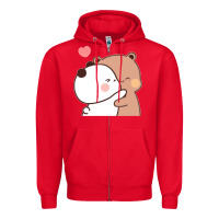 Red Bubu Dudu Zipper Hoodie - ArtMosaic