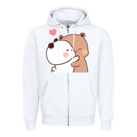 White Bubu Dudu Zipper Hoodie - ArtMosaic