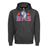 Charcoal Heather blue mountain state Zipper Hoodie - ArtMosaic