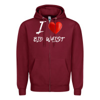 Burgundy i love heart bid whist card game t shirt Zipper Hoodie - ArtMosaic