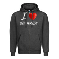Charcoal Heather i love heart bid whist card game t shirt Zipper Hoodie - ArtMosaic