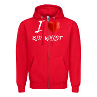 Red i love heart bid whist card game t shirt Zipper Hoodie - ArtMosaic