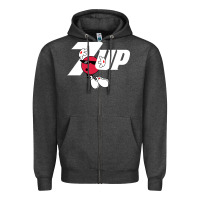 Charcoal Heather cool spot,uncola 7up Zipper Hoodie - ArtMosaic