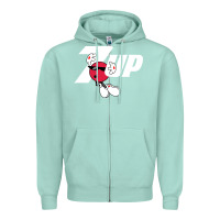 Seafoam cool spot,uncola 7up Zipper Hoodie - ArtMosaic
