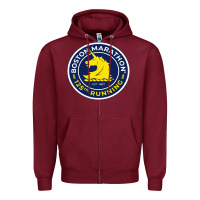 Burgundy boston marathon Zipper Hoodie - ArtMosaic