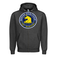 Charcoal Heather boston marathon Zipper Hoodie - ArtMosaic