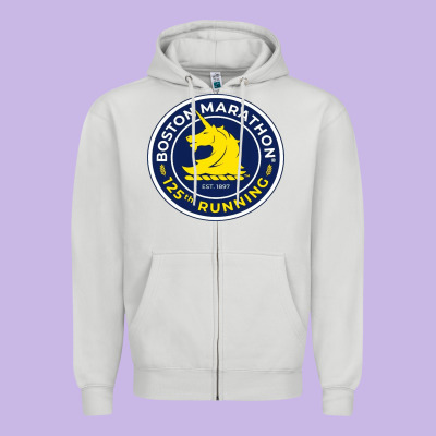 Boston Marathon Zipper Hoodie Designed By Artmosaic
