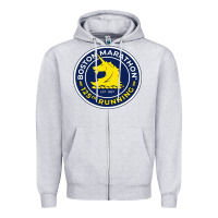 Heather Grey boston marathon Zipper Hoodie - ArtMosaic