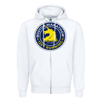 White boston marathon Zipper Hoodie - ArtMosaic