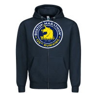 Navy boston marathon Zipper Hoodie - ArtMosaic