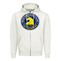 Oatmeal Heather boston marathon Zipper Hoodie - ArtMosaic