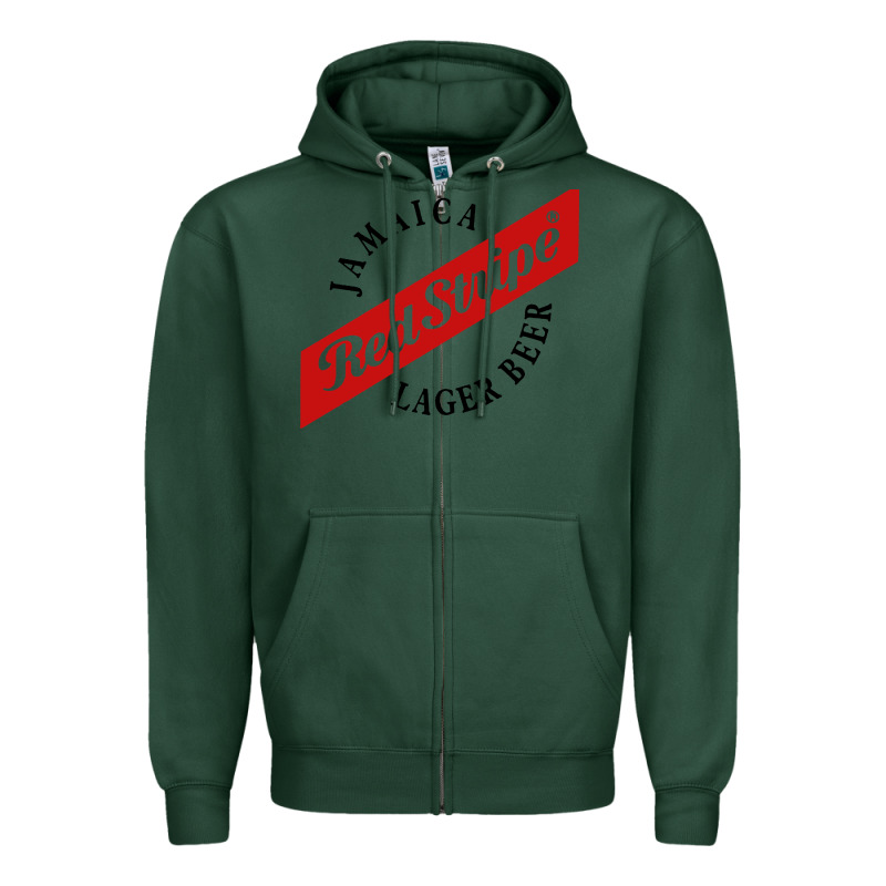Jamaica Red Stripe Lager Beer Zipper Hoodie by ArtMosaic | Teevron