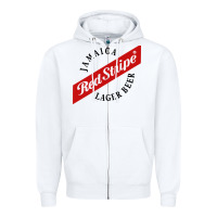 White jamaica red stripe lager beer Zipper Hoodie - ArtMosaic