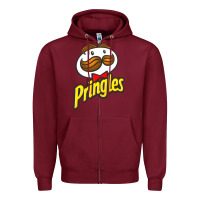 Burgundy pringles snack for all Zipper Hoodie - ArtMosaic
