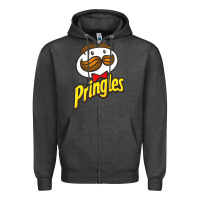 Charcoal Heather pringles snack for all Zipper Hoodie - ArtMosaic