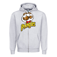 Heather Grey pringles snack for all Zipper Hoodie - ArtMosaic