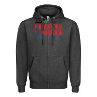 Charcoal Heather PHILADELPHIA MARATHON Zipper Hoodie - ArtMosaic