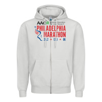 Dove Grey PHILADELPHIA MARATHON Zipper Hoodie - ArtMosaic