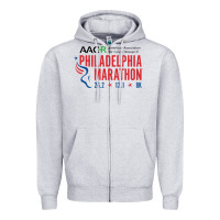 Heather Grey PHILADELPHIA MARATHON Zipper Hoodie - ArtMosaic