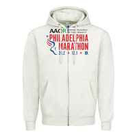 Oatmeal Heather PHILADELPHIA MARATHON Zipper Hoodie - ArtMosaic