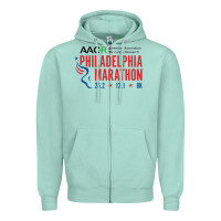 Seafoam PHILADELPHIA MARATHON Zipper Hoodie - ArtMosaic