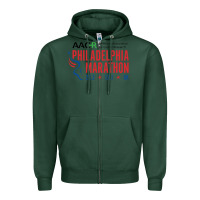 Sports Green PHILADELPHIA MARATHON Zipper Hoodie - ArtMosaic