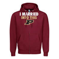 Burgundy Purdue Boilermakers Married Into This - Apparel Zipper Hoodie - ArtMosaic