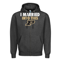 Charcoal Heather Purdue Boilermakers Married Into This - Apparel Zipper Hoodie - ArtMosaic