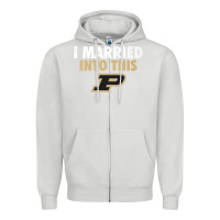 Dove Grey Purdue Boilermakers Married Into This - Apparel Zipper Hoodie - ArtMosaic
