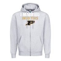 Heather Grey Purdue Boilermakers Married Into This - Apparel Zipper Hoodie - ArtMosaic