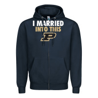 Navy Purdue Boilermakers Married Into This - Apparel Zipper Hoodie - ArtMosaic
