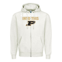 Oatmeal Heather Purdue Boilermakers Married Into This - Apparel Zipper Hoodie - ArtMosaic