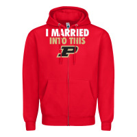 Red Purdue Boilermakers Married Into This - Apparel Zipper Hoodie - ArtMosaic