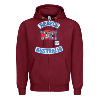 Burgundy rebel MC supporter Zipper Hoodie - ArtMosaic