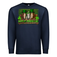 Navy happy st. patrick's day horses with leprechaun hat and bandana Premium Sweatshirt - RanaPortraitStore