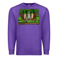 Purple happy st. patrick's day horses with leprechaun hat and bandana Premium Sweatshirt - RanaPortraitStore