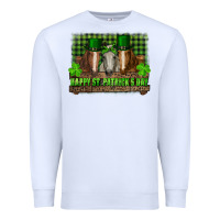 White happy st. patrick's day horses with leprechaun hat and bandana Premium Sweatshirt - RanaPortraitStore