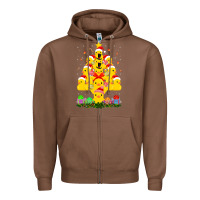 Chestnut duck rubber duck christmas tree duckie and quack christmas 123 Zipper Hoodie - ArtMosaic