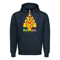 Navy duck rubber duck christmas tree duckie and quack christmas 123 Zipper Hoodie - ArtMosaic